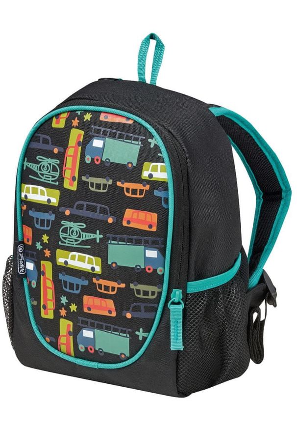 Herlitz plecak dla przedszkolaków Rookie Transport. Kolor: czarny. Wzór: paski