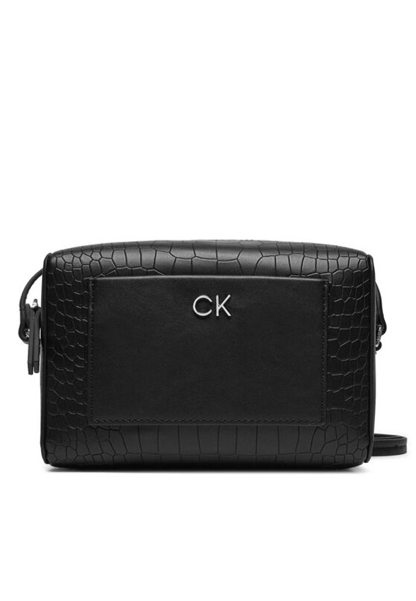 Calvin Klein Torebka Ck Daily Camera Bag_Croco K60K612140 Czarny. Kolor: czarny. Materiał: skórzane