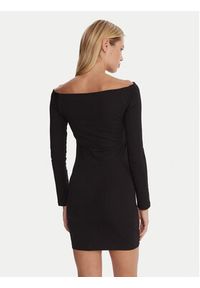 Hugo - HUGO Sukienka codzienna Noffal_B 50546941 Czarny Slim Fit. Okazja: na co dzień. Kolor: czarny. Materiał: bawełna. Typ sukienki: proste. Styl: casual #2