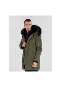 Ochnik - Kurtka męska. Okazja: na co dzień. Kolor: oliwkowy. Materiał: poliester. Sezon: jesień, zima. Styl: sportowy, casual, elegancki #4