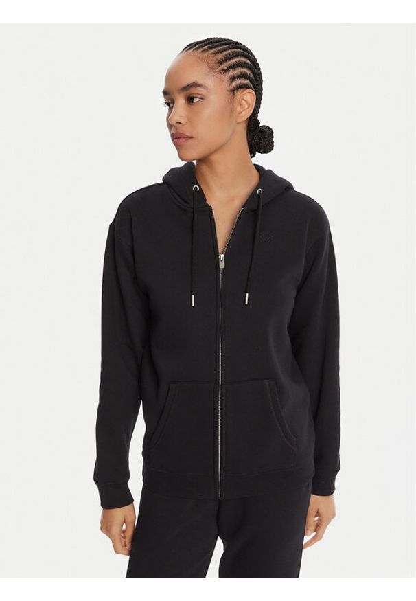 Roxy Bluza Surf Stoked Zipped Brushed ERJFT05022 Czarny Regular Fit. Kolor: czarny. Materiał: bawełna, syntetyk