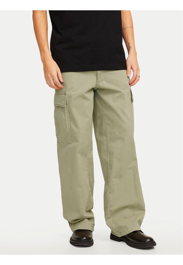 Jack & Jones - Jack&Jones Spodnie materiałowe Bill 12269379 Beżowy Wide Leg. Kolor: beżowy. Materiał: bawełna