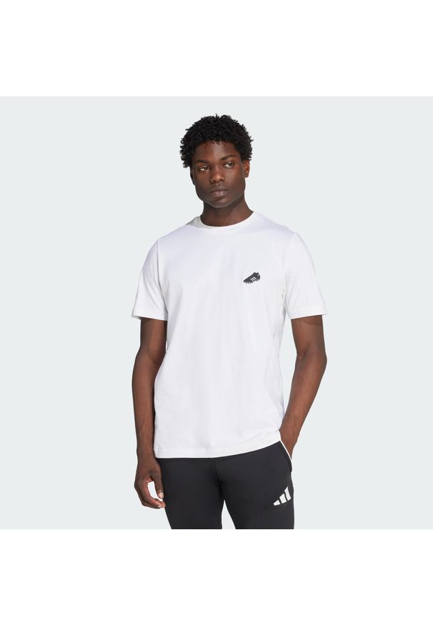 Adidas - Koszulka z grafiką Copa. Kolor: biały. Materiał: bawełna. Sport: piłka nożna