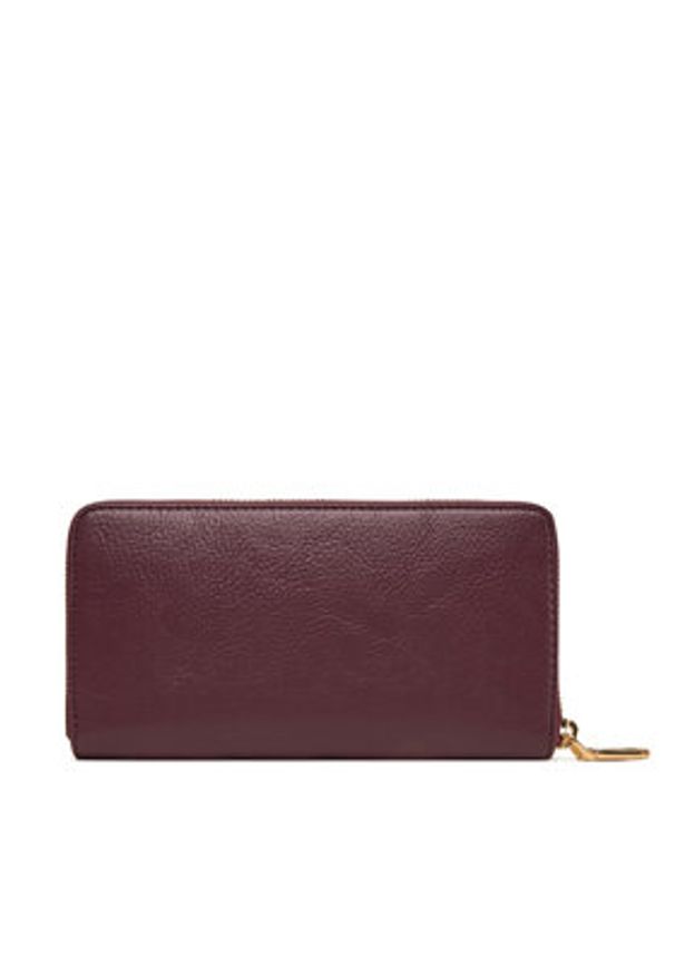 Love Moschino - LOVE MOSCHINO Duży Portfel Damski JC5603PP1NLI0552 Bordowy. Kolor: czerwony. Materiał: skóra