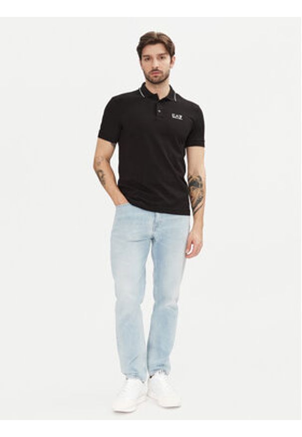 EA7 Emporio Armani Polo 8NPF16 PJVUZ 1200 Czarny Slim Fit. Typ kołnierza: polo. Kolor: czarny. Materiał: bawełna