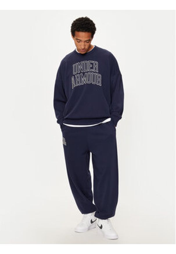 Under Armour Bluza UA Icon 1386548 Granatowy Loose Fit. Kolor: niebieski. Materiał: bawełna