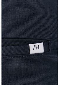 Selected Spodnie męskie kolor granatowy proste. Kolor: niebieski. Materiał: tkanina, bawełna. Wzór: gładki