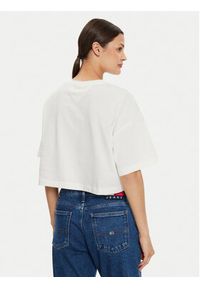 Tommy Jeans T-Shirt DW0DW18420 Écru Oversize. Materiał: bawełna