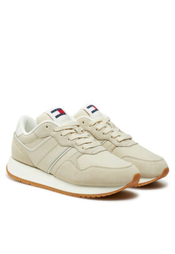 Tommy Jeans Sneakersy Tjw Eva Retro Runner EN0EN02771 Beżowy. Kolor: beżowy. Materiał: zamsz, skóra