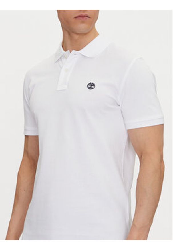 Timberland Polo TB0A6VDP Biały Regular Fit. Typ kołnierza: polo. Kolor: biały. Materiał: bawełna