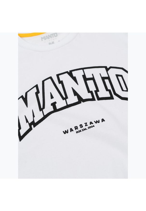 Koszulka sportowa MANTO Warszawa oversize z krótkim rękawem. Kolor: biały. Długość rękawa: krótki rękaw. Długość: krótkie