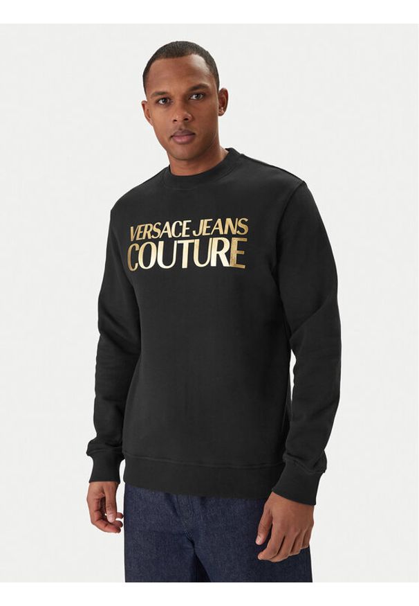Versace Jeans Couture Bluza 80GAIT00 CF01T Czarny Regular Fit. Kolor: czarny. Materiał: bawełna