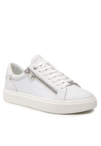Sneakersy Calvin Klein Low Top Lace Up HM0HM00813 White Mono 0LB. Kolor: biały. Materiał: skóra