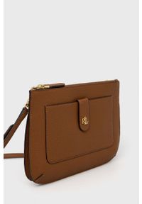 Lauren Ralph Lauren torebka skórzana kolor brązowy. Kolor: brązowy. Materiał: skórzane #3