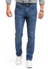 Wrangler - WRANGLER TEXAS SLIM MĘSKIE SPODNIE JEANSOWE BRUISED BLUE W12SKN32M 112144753 #8