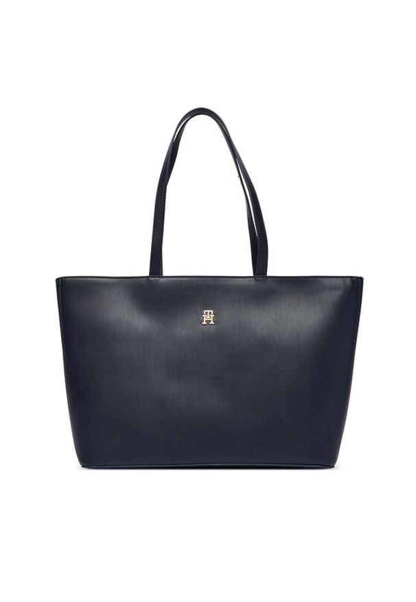 TOMMY HILFIGER - Tommy Hilfiger Torebka Im Latam Corp Tote AW0AW17322 Granatowy. Kolor: niebieski. Materiał: skórzane