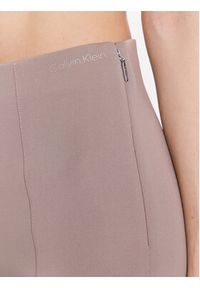 Calvin Klein Legginsy K20K205357 Beżowy Slim Fit. Kolor: beżowy. Materiał: syntetyk