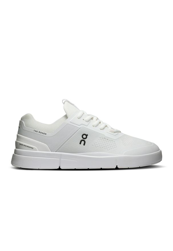 On - ON THE ROGER Spin White | Black Sneakersy damskie. Okazja: do pracy, na co dzień. Kolor: biały. Materiał: materiał. Szerokość cholewki: normalna. Sport: tenis