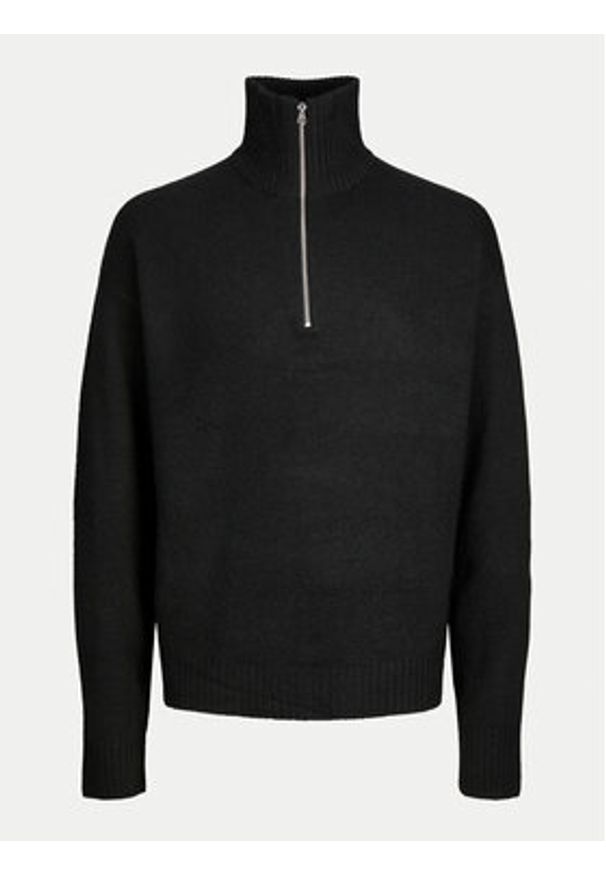 Jack & Jones - Jack&Jones Sweter Ollie 12241817 Czarny Relaxed Fit. Kolor: czarny. Materiał: syntetyk