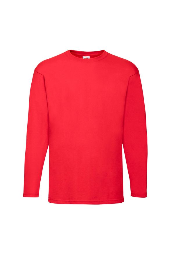FRUIT OF THE LOOM - Koszulka Z Długim Rękawem Dla Dorosłych Unisex Valueweight. Kolor: czerwony. Długość rękawa: długi rękaw. Długość: długie. Sport: turystyka piesza