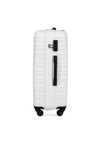 Wittchen - Średnia walizka z ABS-u z żebrowaniem biała. Kolor: biały. Materiał: guma #6