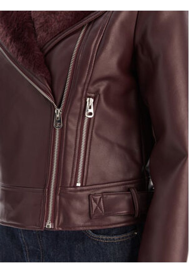 Vero Moda Kurtka z imitacji skóry Hailey 10250405 Fioletowy Regular Fit. Kolor: fioletowy. Materiał: skóra