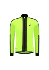 ROGELLI - Kurtka rowerowa zimowa męska Rogelli Essential Hi Vis. Kolor: żółty, czarny, wielokolorowy. Materiał: softshell. Sezon: zima #1