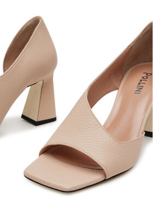 Pollini Sandały SA16207C1MTD0122 Beżowy. Kolor: beżowy. Materiał: skóra