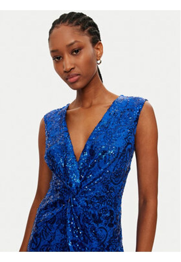 Rinascimento Sukienka wieczorowa CFC0121922003 Niebieski Regular Fit. Kolor: niebieski. Materiał: syntetyk. Styl: wizytowy