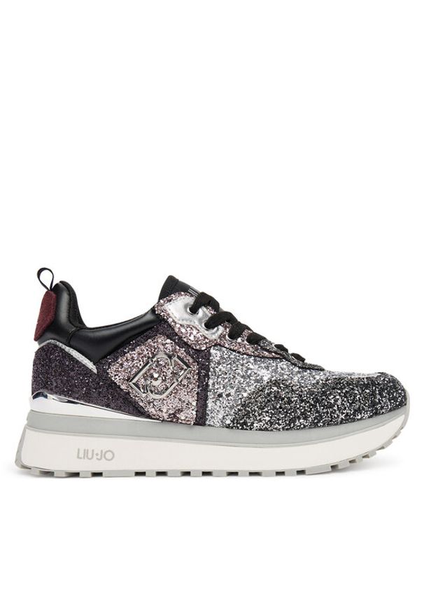 Liu Jo Sneakersy Maxi Wonder Glitter 01 BF5009 TX007 Srebrny. Kolor: srebrny