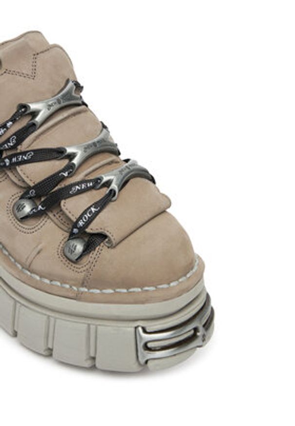 NEW ROCK Sneakersy M-106-C185 Beżowy. Kolor: beżowy. Materiał: nubuk, skóra