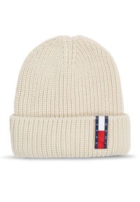 Czapka Tommy Jeans Im Tju Unisex Beanie AU0AU01808 Bleached Stone AEV. Kolor: beżowy. Materiał: syntetyk