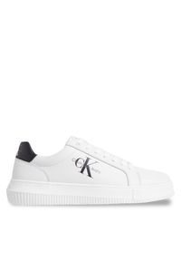 Calvin Klein Jeans Sneakersy Chunky Cupsole Monologo YM0YM00681 Biały. Kolor: biały. Materiał: skóra