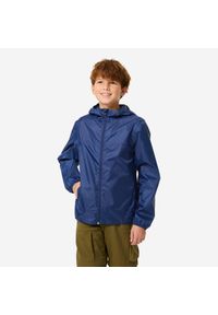 quechua - Kurtka turystyczna dla dzieci Quechua MH100 wodoodporna. Kolor: niebieski. Materiał: poliester, materiał. Sezon: lato. Styl: sportowy. Sport: turystyka piesza #1