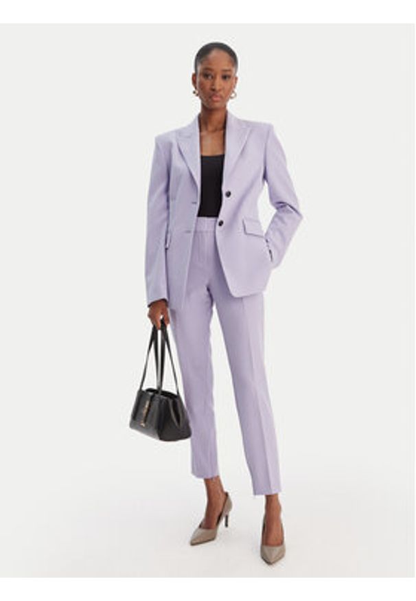 Hugo - HUGO Spodnie materiałowe Hedima-1 50544742 Fioletowy Slim Fit. Kolor: fioletowy. Materiał: syntetyk