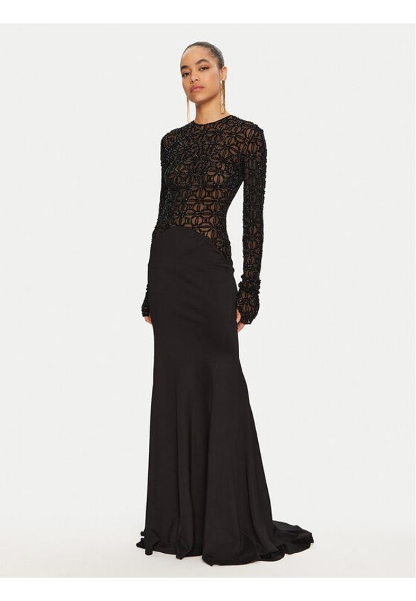 Elisabetta Franchi Sukienka wieczorowa Red Carpet AB65947E2 Czarny Regular Fit. Kolor: czarny. Materiał: syntetyk. Styl: wizytowy
