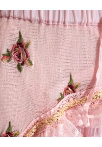 GADO GADO - Różowa spódnica maxi. Kolor: różowy, wielokolorowy, fioletowy. Materiał: bawełna, koronka. Wzór: aplikacja, haft. Styl: boho #7