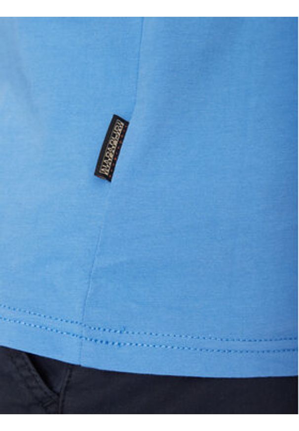 Napapijri T-Shirt Salis NP0A4H8D Niebieski Regular Fit. Kolor: niebieski. Materiał: bawełna