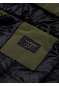 Ombre Clothing - Kurtka męska C450 - khaki - L. Kolor: brązowy. Materiał: poliester. Wzór: aplikacja. Sezon: zima #6