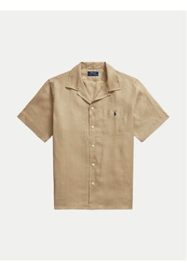 Polo Ralph Lauren Koszula 710966421003 Beżowy Classic Fit. Typ kołnierza: polo. Kolor: beżowy. Materiał: len