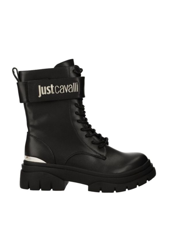 Just Cavalli - JUST CAVALLI Czarne buty Fondo Kani Kombat, Rozmiar 37. Kolor: czarny