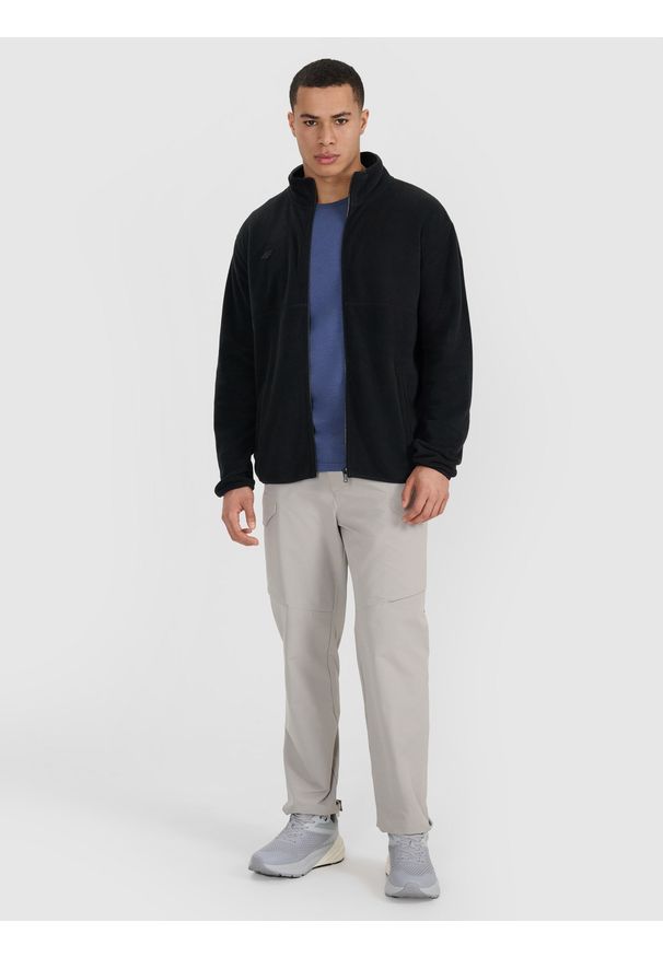 4f - 4F Polar regular ze stójką męski - czarny L. Typ kołnierza: kołnierzyk stójkowy. Kolor: czarny. Materiał: polar. Wzór: gładki. Sezon: zima. Sport: wspinaczka, turystyka piesza, snowboard, narciarstwo