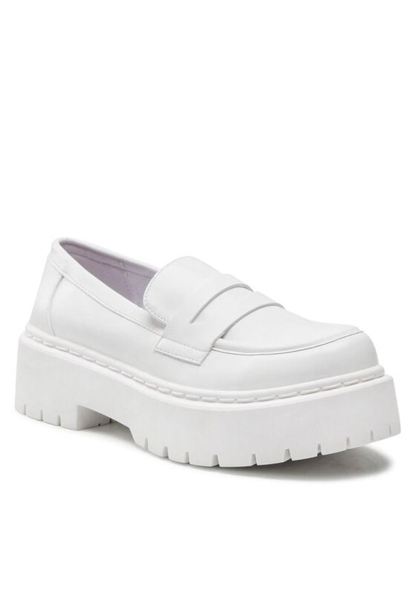 DeeZee Loafersy H13123D-3 Biały. Kolor: biały. Materiał: skóra