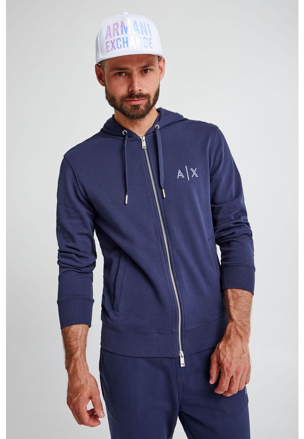 Armani Exchange - BLUZA ARMANI EXCHANGE. Typ kołnierza: kaptur. Materiał: bawełna. Wzór: napisy