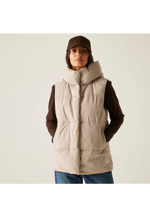 Regatta - Kamizelka damska ocieplana Kelse. Kolor: beżowy. Materiał: puch, materiał. Styl: elegancki