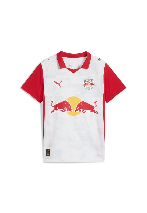 Puma - Młodzieżowa koszulka domowa FC Red Bull Salzburg 25/26 PUMA. Kolor: wielokolorowy, biały, czerwony. Sport: piłka nożna