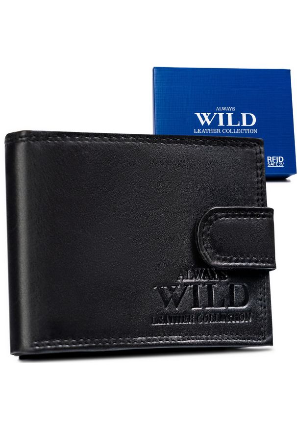 ALWAYS WILD - Skórzany portfel męski z systemem RFID - Always Wild. Materiał: skóra