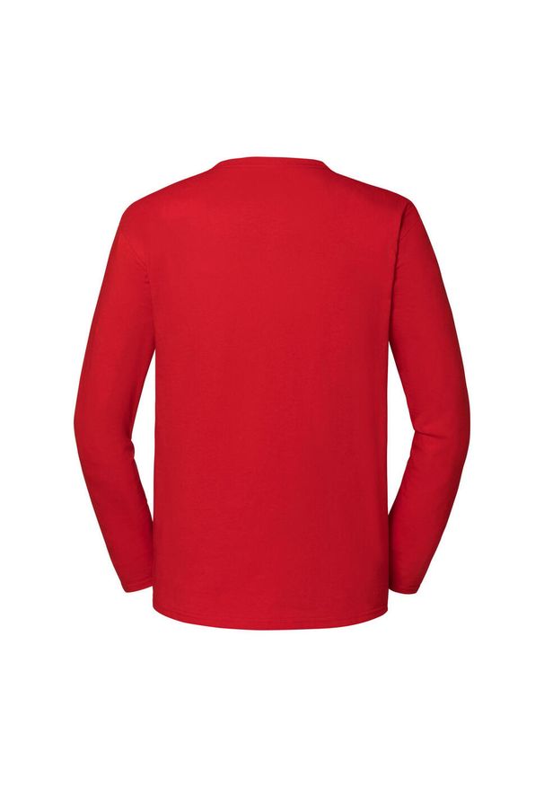 FRUIT OF THE LOOM - Koszulka Z Długim Rękawem Unisex Dla Dorosłych Iconic 195. Kolor: czerwony. Długość rękawa: długi rękaw. Długość: długie