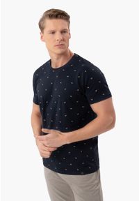 Volcano - T-shirt z wzorem TM-LEIF. Okazja: na co dzień. Materiał: bawełna, jeans, materiał. Długość: krótkie. Wzór: nadruk. Styl: casual, elegancki, klasyczny, wakacyjny #1