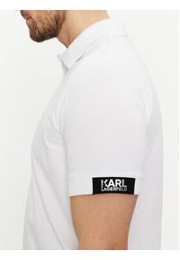 Karl Lagerfeld - KARL LAGERFELD Polo 745019 542221 Biały Regular Fit. Typ kołnierza: polo. Kolor: biały. Materiał: bawełna